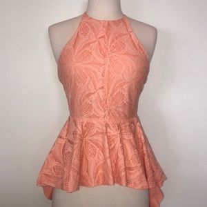 Tangerine Peplum Top